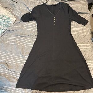 Elegant Black V-Neck Dress